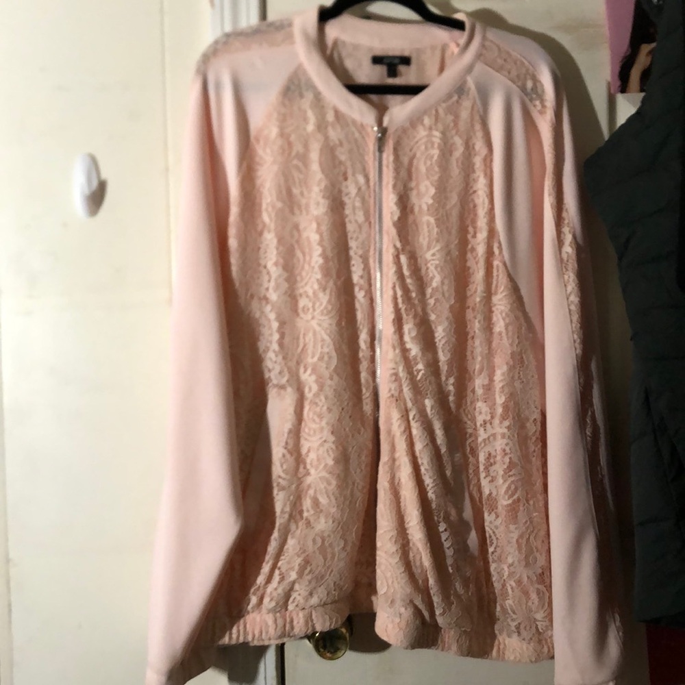 Baby pink apt 9 bomber jacket